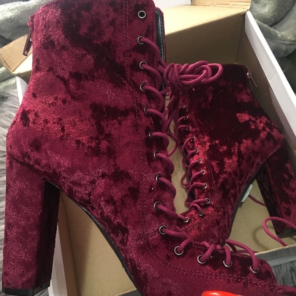 Velvet heels